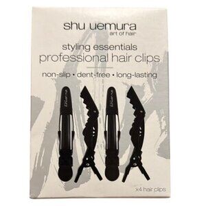 Shu Uemura Styling Essentials Professional Hair Clips Non Slip Dent Free 4 clips
